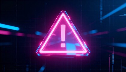 A virus alert warning displayed on a digital screen with red danger symbols and glitch effects, in a futuristic environment	