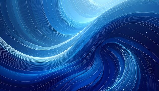 Elegant flowing abstract background in shades of blue
