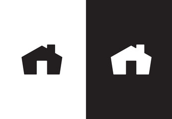 Minimalist house icon vector design for real estate and home services, modern and clean