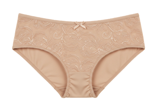 Beige lace underwear isolated on transparent background