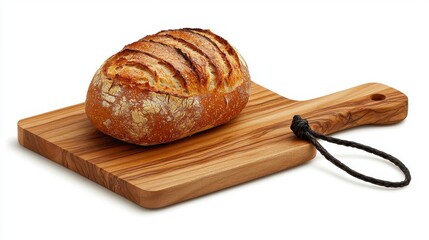 Artisan Bread Loaf on Wooden Cutting Board