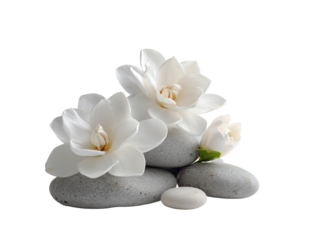 Delicate white flowers on gray stones (1)