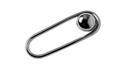 Sleek, metallic, oval-shaped knob with a round ball