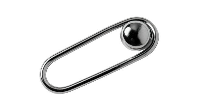 Sleek, metallic, oval-shaped knob with a round ball