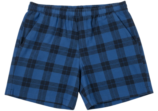 Blue plaid shorts apparel isolated on transparent background