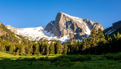 Mountain Peak and Forest