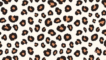 Obraz premium A repeating pattern of brown leopard spots on a cream backdrop