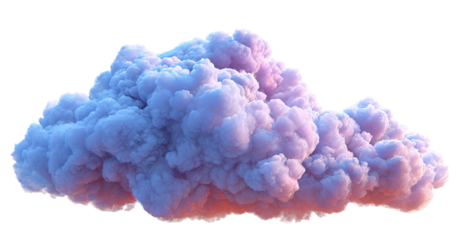 Fluffy, pastel cloud;  soft, light purple-pink hues