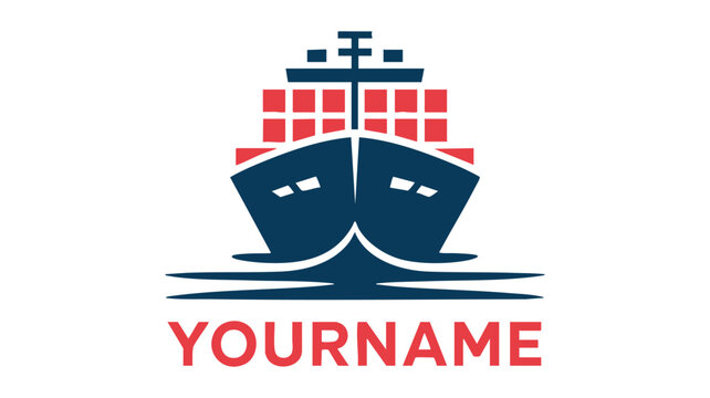 Modern container ship logo for global shipping and logistics businesses - Powered by Adobe