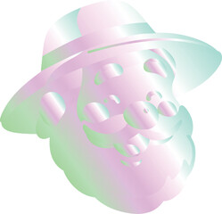 Gradient Bearded Man with Hat