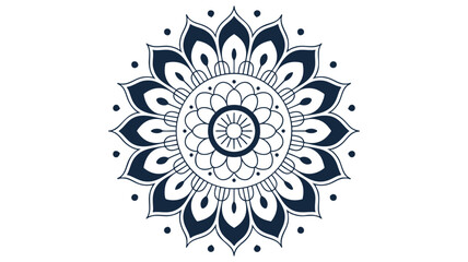 Intricate circular mandala design with dark accents and geometric patterns