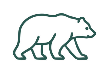 Green Bear Icon - Silhouette Illustration