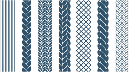 Diverse textile textures and braided patterns perfect for fabric design and craft projects