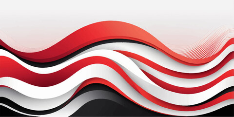 Fototapeta premium Abstract red wave vector illustration with swirling curve design for a modern business banner template or wallpaper backdrop