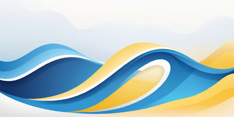 Abstract blue wave vector illustration with curved lines creating a motion pattern suitable for a business banner or wallpaper design