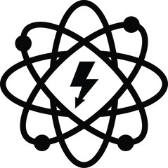 Abstract lightning bolt atom icon vector graphic for science and energy concepts eps