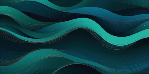 Obraz premium Abstract blue wave background design featuring a flowing curve pattern and light lines, perfect for a modern vector illustration wallpaper or backdrop