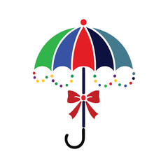 Mardi Gras umbrella vector icon on white background © MdAshikun