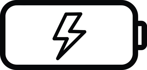 Scalable vector illustration of a battery icon with a lightning bolt symbol