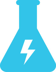 Electric energy science concept lightning bolt flask vector illustration