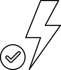 Lightning bolt with check mark vector graphic scalable illustration for eps format
