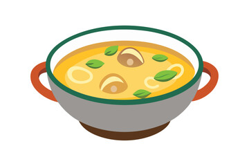 Clam chowder vector illustration on white background