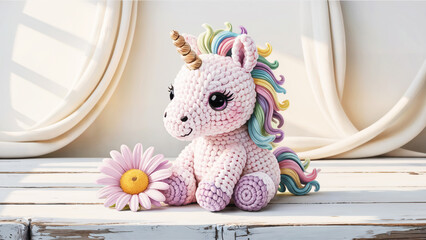 cute unicorn plush toy.
Cute unicorn plush toy pastel rainbow decor, adorable cute unicorn plush toy with flower, handmade cute unicorn plush toy for nursery wall art.