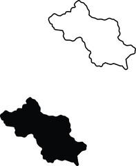 Obraz premium This unidentified landmass is shown as a dark silhouette and a matching delicate border for various uses
