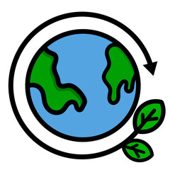 Eco-friendly line icons set promoting sustainability and green living.