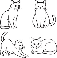 Line art cats vector