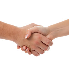 Male and Female Hands Shaking &ndash; Light Skin Tone, Daylight PNG on Transparent Background