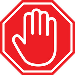Stop Hand Sign Scalable SVG Vector Graphic with Editable Paths and Layers for Web, UI Design, Digital Art, and Print Applications