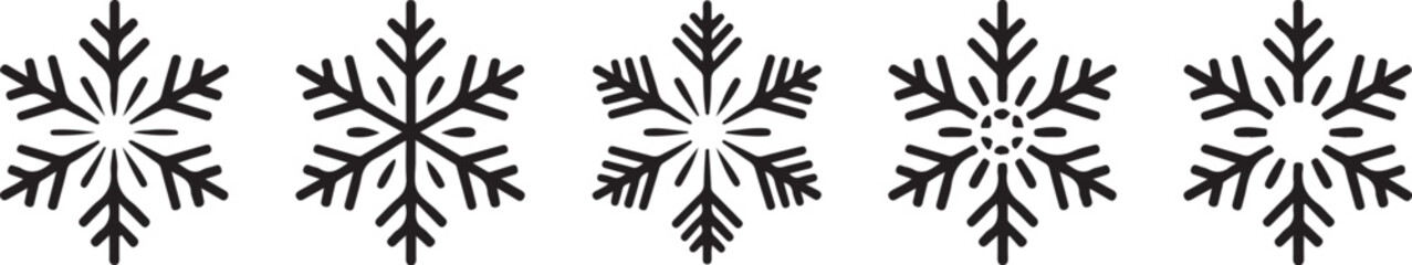 Set of black Snowflakes icons. Black snowflake. Snowflakes template. Snowflake winter. Snowflakes icons. Snowflake vector icon