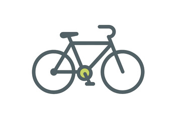 Obraz premium Minimalist graphic icon of a bicycle symbolizing cycling, eco-friendly transportation, and outdoor activity