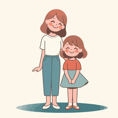 Mommy and her Daughter Happily. Happy Mother Day