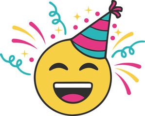 Party Emoji Vector Illustration