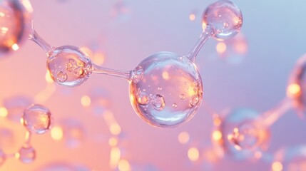 Futuristic visuals showcase molecular structures in transparent bubbles, merging science and art. This captivating approach enchants diverse audiences, pushing creativity and expression to new heights