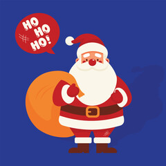 Santa Claus Flat Vector Illustration Isolated.