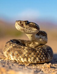 Fototapeta premium Close-up of a coiled snake