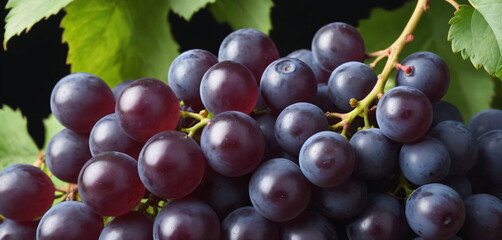 Fototapeta premium There is a close up of bunch grapes on table composition scene depth backgrounds illustration gesture expression figure frame cartoonish design creative style colorful emotion motion