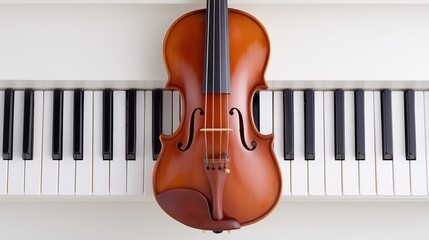 Elegant Violin on Piano Keys Arrangement