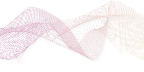 Abstract smooth frequency isolated element creative pink wave line blend curve flow technology modern white background. web banner vector beautiful waveform light music energy design.	