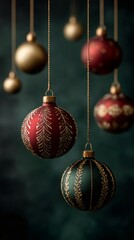 Christmas ornaments hanging with festive decoration