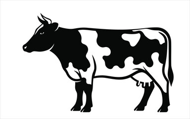 Vectorized Cow for print, sketch, Drawing, Decoration