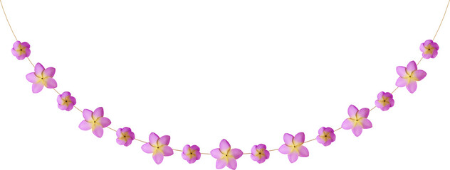 Purple Plumeria Flower Garland