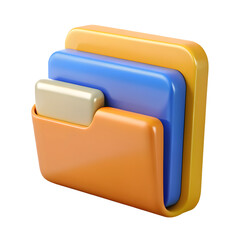 Colorful plastic document organizer with folders and files