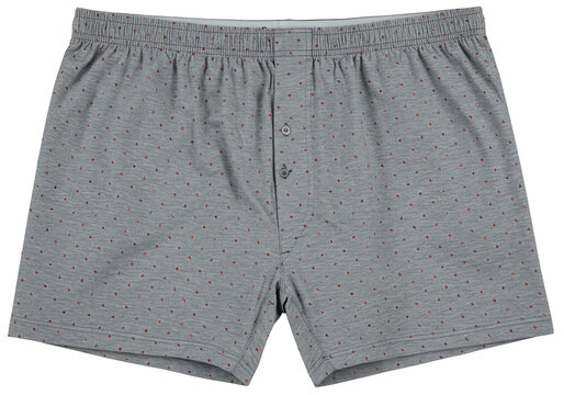 Mens underwear boxer shorts gray fabric transparent background