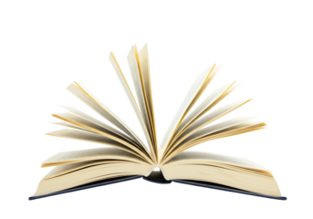 Open book pages isolated transparent background