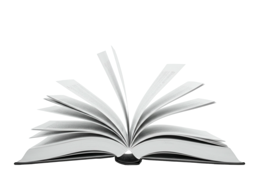 Open book with spreading pages