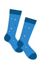 Pair of blue socks with star design